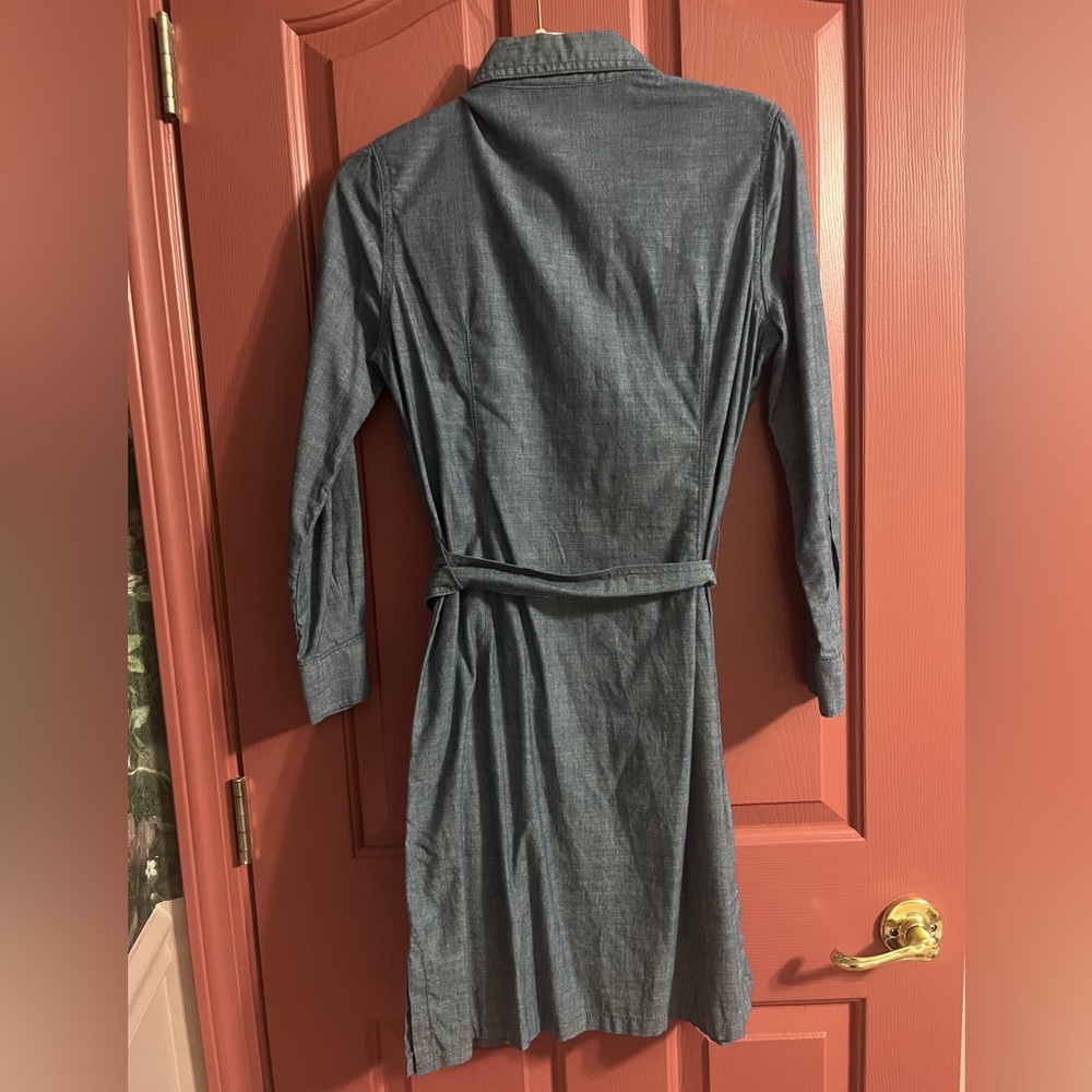 Tory Burch Brigitte Chambray belted mini shirt dress Sz 4 - Picture 4 of 6